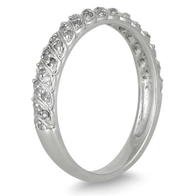 1/4 Carat TW Diamond Wedding Band Ring in 10K White Gold