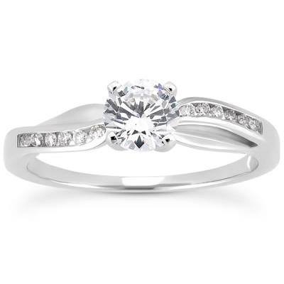 1/4 Carat T.W White Diamond Ring in 10k White Gold
