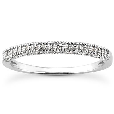 1/6 Carat TW Diamond Wedding Band in 10K White Gold