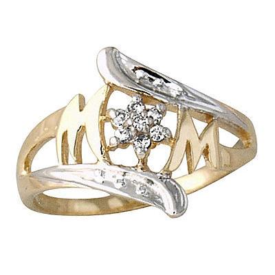 MOM Diamond Ring 14k Yellow Gold