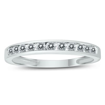 1//4 cttw, I-J Color, I2-I3 Clarity Instagems 10k Yellow Gold Double-Row Diamond Anniversary Wedding Band Ring