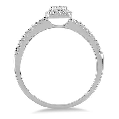 1/2 Carat Diamond Engagement Ring in 10K White Gold