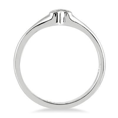 Blue Diamond Heart Ring in 14K White Gold