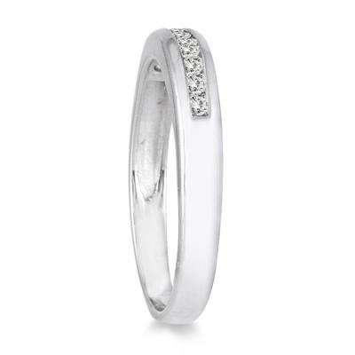1/4 Carat Channel Set Diamond Wedding band in 14K White Gold 