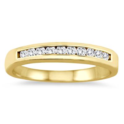 1/4 Carat Channel Set Diamond Wedding Band in 14K Yellow Gold 