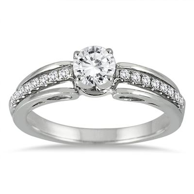 7/8 Carat Engagement Ring in 14K White Gold