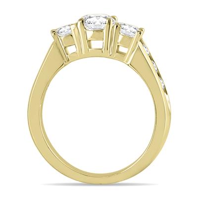 1 1/2 Carat TW Diamond Three Stone Ring in 10K Yellow Gold
