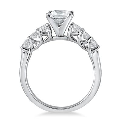 1.50 Carat Princess Engagement Ring in 14K White Gold