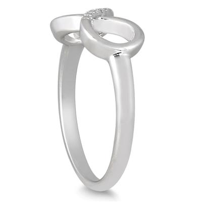 Diamond Infinity Ring in .925 Sterling Silver