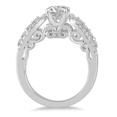 For Her - Certified 1 1/2 Carat TW Diamond Engagement Ring in 14K White Gold (J-K Color, I2-I3 Clarity)
