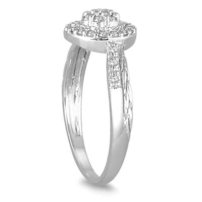 1/4 Carat Diamond Cluster Ring in 10K White Gold