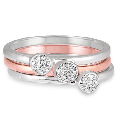 1/10 Carat Diamond Stackable Rings in .925 Sterling Silver - RGF51669