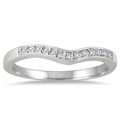 1/6 Carat TW Diamond Wedding Band in 10K White Gold