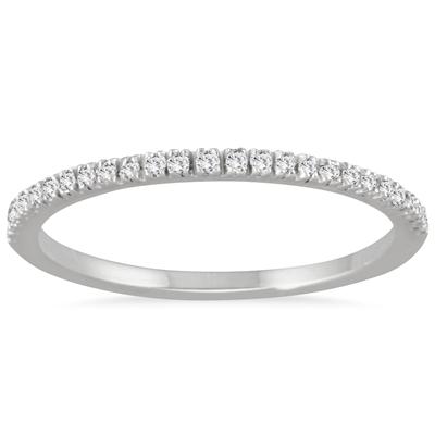1/6 Carat TW Thin Diamond Wedding Band in 14K White Gold