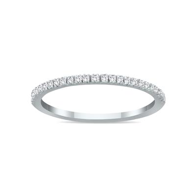 1/6 Carat TW Thin Diamond Wedding Band in 14K White Gold