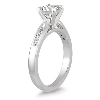Certified 1 Carat TW Diamond Engagement Channel Ring in 14K White Gold (H-I Color, I1-I2 Clarity)