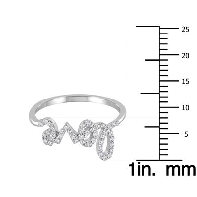 1/4 Carat TW Diamond Love Ring in 14K White Gold