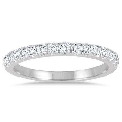 1/2 Carat TW Diamond Wedding Band in 10K White Gold