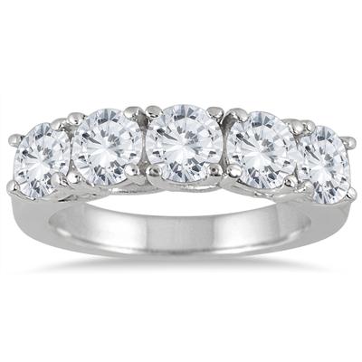 2 1/2 Carat TW Five Stone Diamond Wedding Band in 14K White Gold