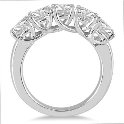 2 1/2 Carat TW Five Stone Diamond Wedding Band in 14K White Gold