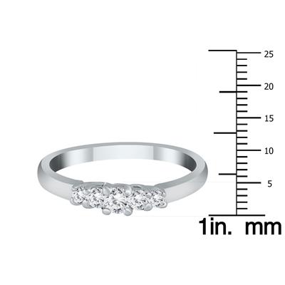 1/4 Carat TW Five Stone Diamond Wedding Band in 10K White Gold