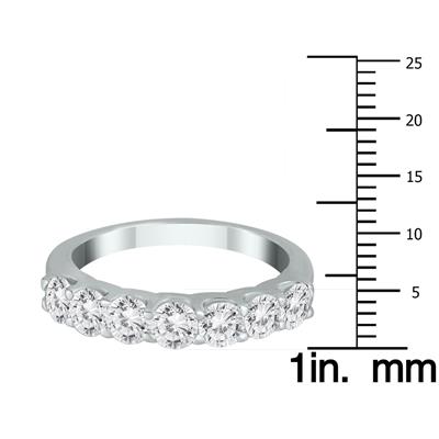 1 3/8 Carat TW Seven Stone Diamond Wedding Band in 14K White Gold 