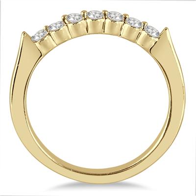 1/2 Carat TW Seven Stone Diamond Wedding Band in 14K Yellow Gold