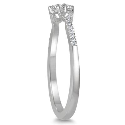 1/4 Carat TW Two Stone Diamond Ring in 10K White Gold (K-L Color, I2-I3 Clarity)