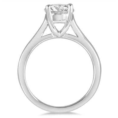 AGS Certified 1 1/2 Carat Diamond Solitaire Ring in 14K White Gold