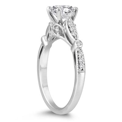 AGS Certified 1 1/10 Carat TW Diamond Engagement Ring in 14K White Gold (H-I Color, I1-I2 Clarity)