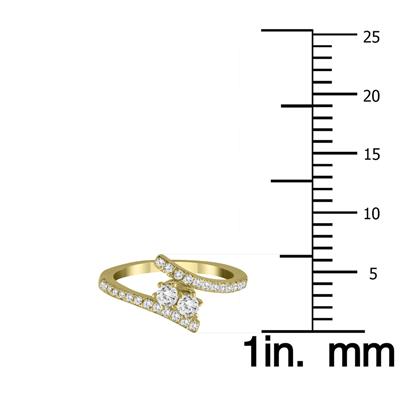 1/2 Carat TW Two Stone Diamond Ring in 10K Yellow Gold 