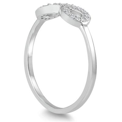 1/10 Carat Diamond Infinity Ring in .925 Sterling Silver