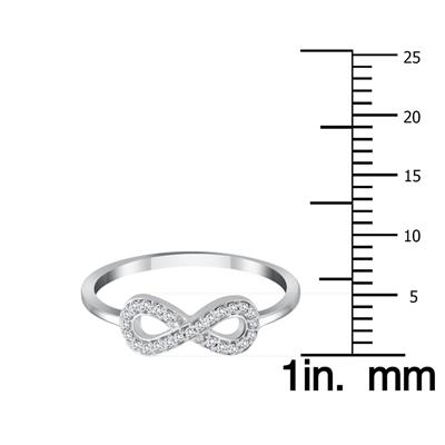 1/10 Carat Diamond Infinity Ring in .925 Sterling Silver