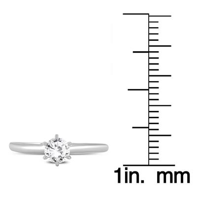 Almost 1/2 Carat Round Diamond Solitaire Ring in 14K White Gold