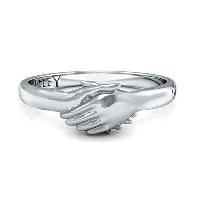 Ted Poley Miss Your Touch Hand in Hand Ring in .925 Sterling Silver