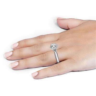 IGI Certified Lab Grown 1 1/4 Carat Diamond Solitaire Ring in 14K White Gold (I Color, SI1 Clarity)