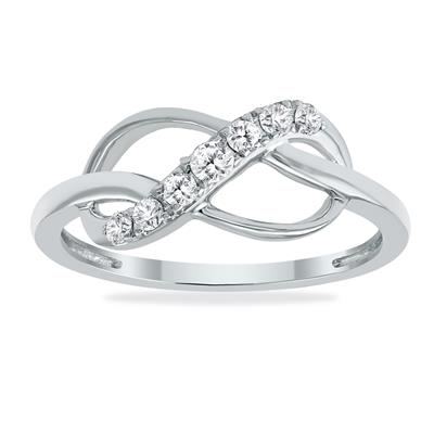 1/5 Carat TW Diamond Infinity Ring in 10K White Gold