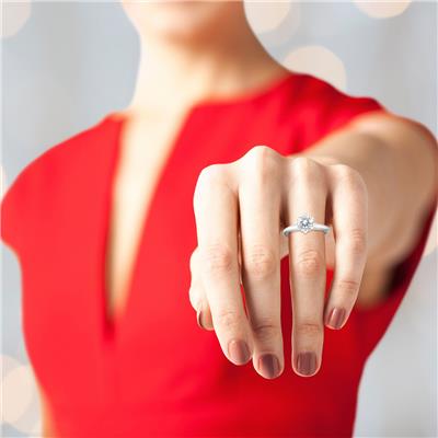 PREMIUM QUALITY - 1.25 Carat Diamond Solitaire Ring in 14K White Gold (H Color, SI2-SI3 Clarity)