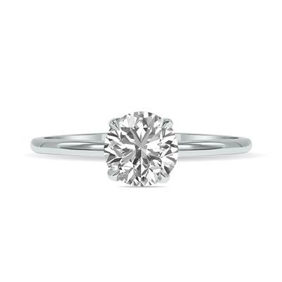 Lab Grown 1/2 Carat Diamond Solitaire Ring in 14K White Gold