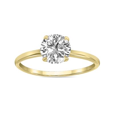 Lab Grown 1/2 Carat Diamond Solitaire Ring in 14K Yellow Gold