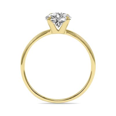 Lab Grown 3/4 Carat Diamond Solitaire Ring in 14K Yellow Gold