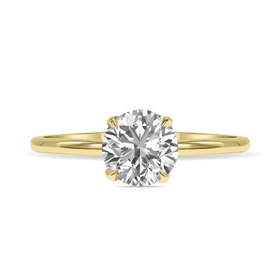 Lab Grown 3/4 Carat Diamond Solitaire Ring in 14K Yellow Gold