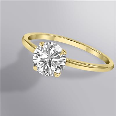 Lab Grown 1 Carat Diamond Solitaire Ring in 14K Yellow Gold