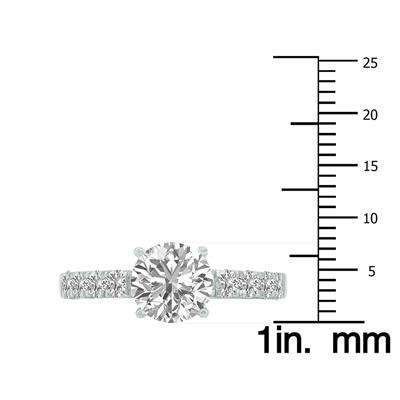 2 1/2 Carat TW Round Lab Grown Diamond Engagement Ring in 14K White Gold