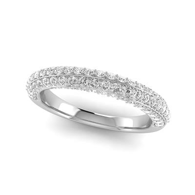 5/8 Carat TW Twist Diamond Wedding Band in 14K White Gold