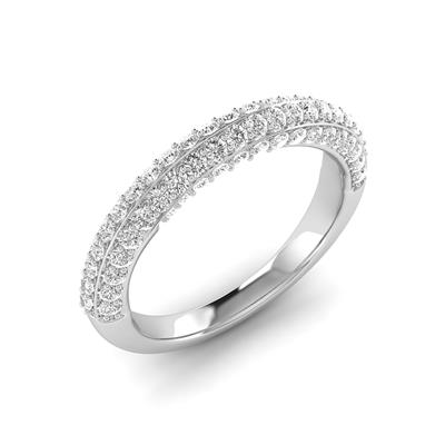 5/8 Carat TW Twist Diamond Wedding Band in 14K White Gold