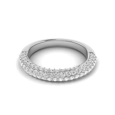 5/8 Carat TW Twist Diamond Wedding Band in 14K White Gold