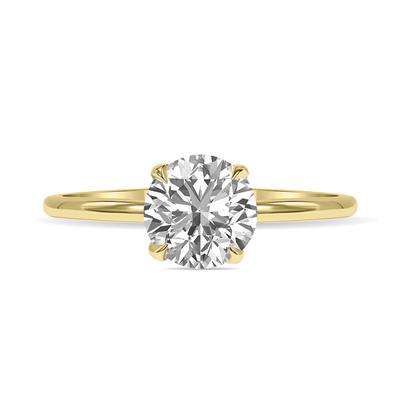 Lab Grown 1.50 Carat Diamond Solitaire Ring in 14K Yellow Gold