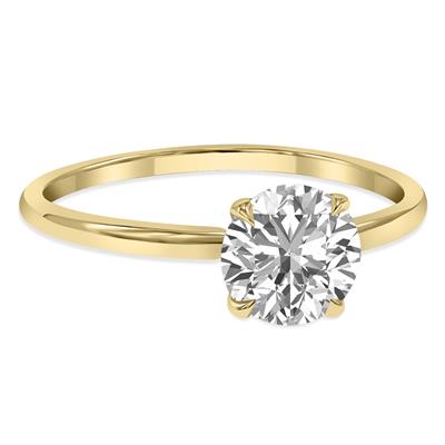 Lab Grown 1.50 Carat Diamond Solitaire Ring in 14K Yellow Gold (F-G Color, VVS1-VVS2 Clarity)