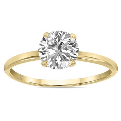 Lab Grown 1.50 Carat Diamond Solitaire Ring in 14K Yellow Gold (F-G Color, VVS1-VVS2 Clarity)